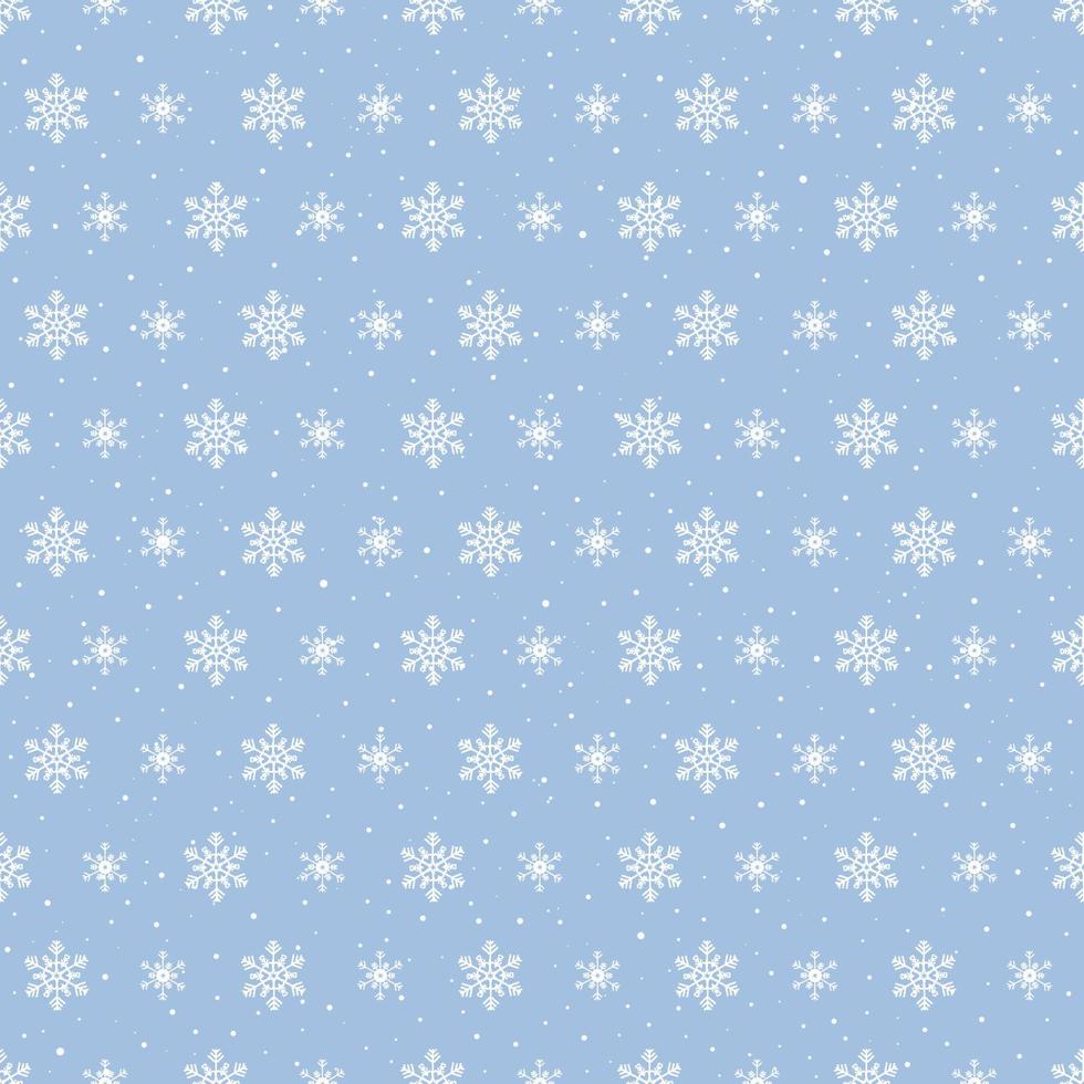 Winter holiday seamless pattern with snowflakes on blue background vector