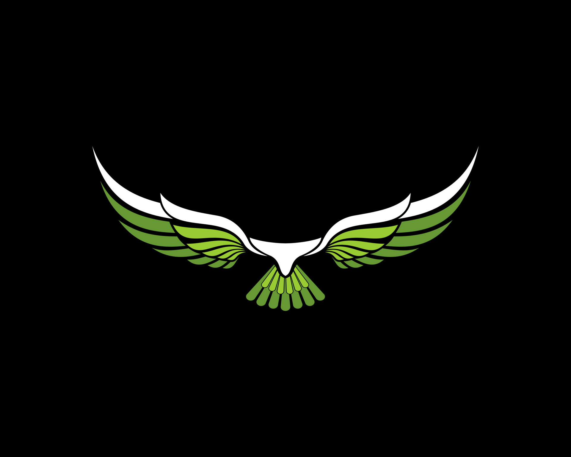 Abstract flying eagle with green and white colors 4998393 Vector Art at