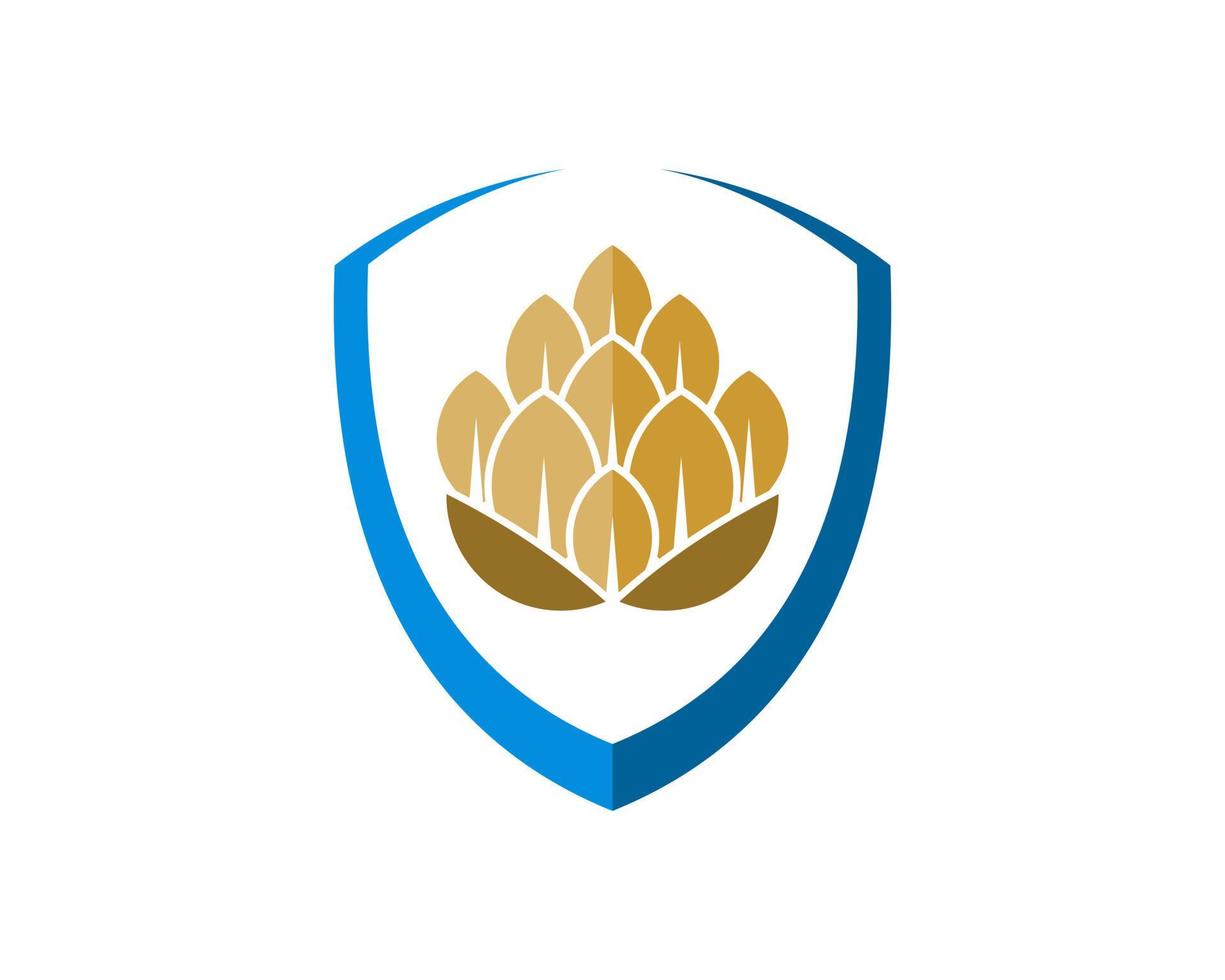 Abstract shield with brewery beer inside vector
