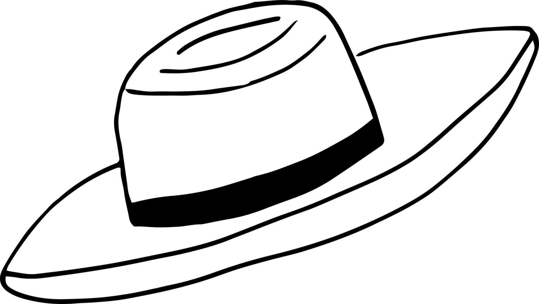 icono de sombrero. doodle dibujado a mano. , escandinavo, nórdico minimalismo monocromático tocado ropa vector