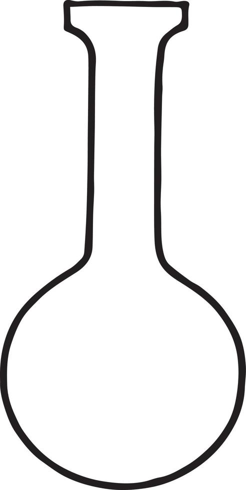 chemical flask icon. hand drawn doodle style. , minimalism, monochrome laboratory glassware vector