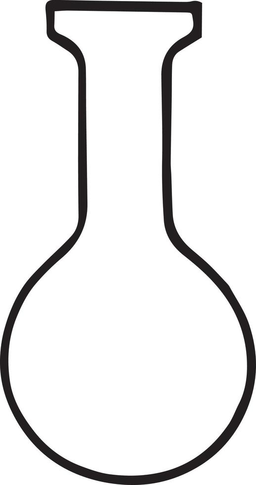 chemical flask icon. hand drawn doodle style. , minimalism, monochrome laboratory glassware vector