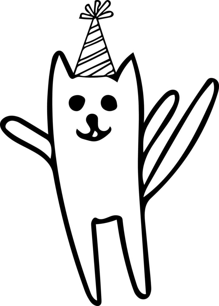 Cute cat hand drawn in doodle style. element for design postcard vector
