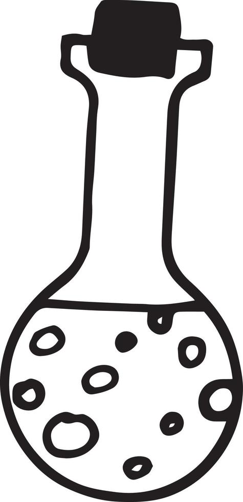 chemical flask icon. hand drawn doodle style. , minimalism, monochrome laboratory glassware vector