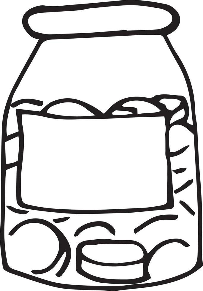 medicine bottle hand drawn in doodle style. single element for design. pharmacy vector