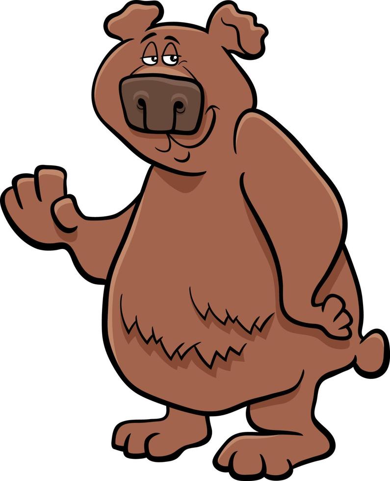 cartoon brown bear comic animal character vector