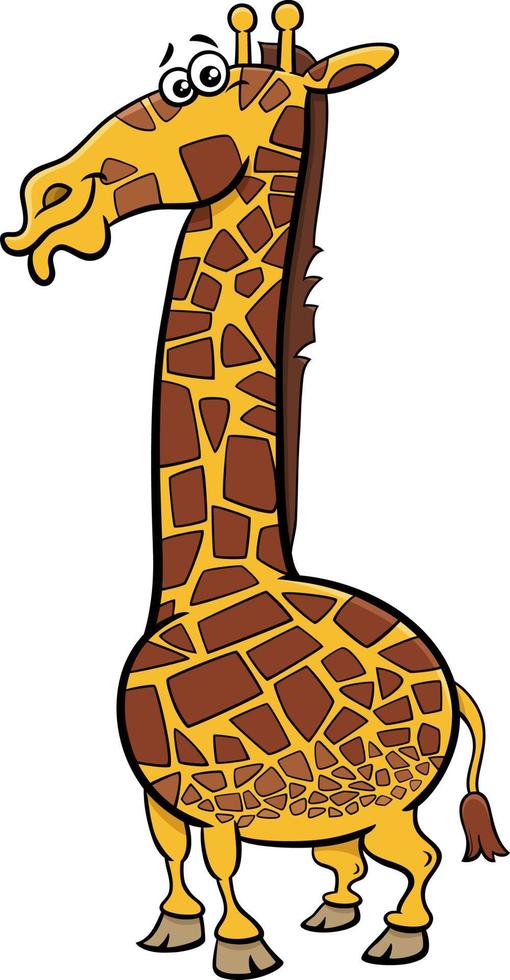 funny cartoon giraffe animal character vector