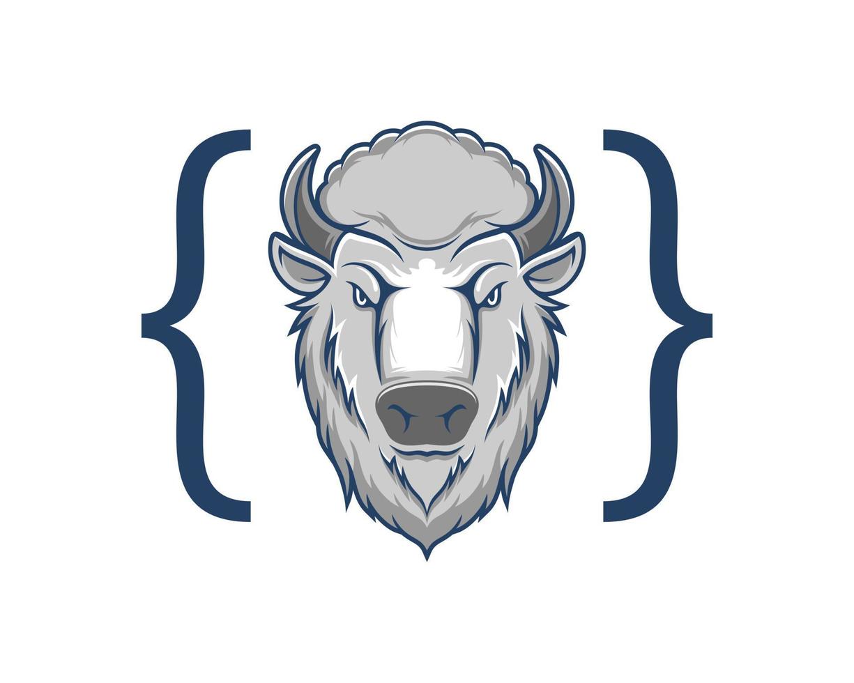 Luxury bison head with code vector