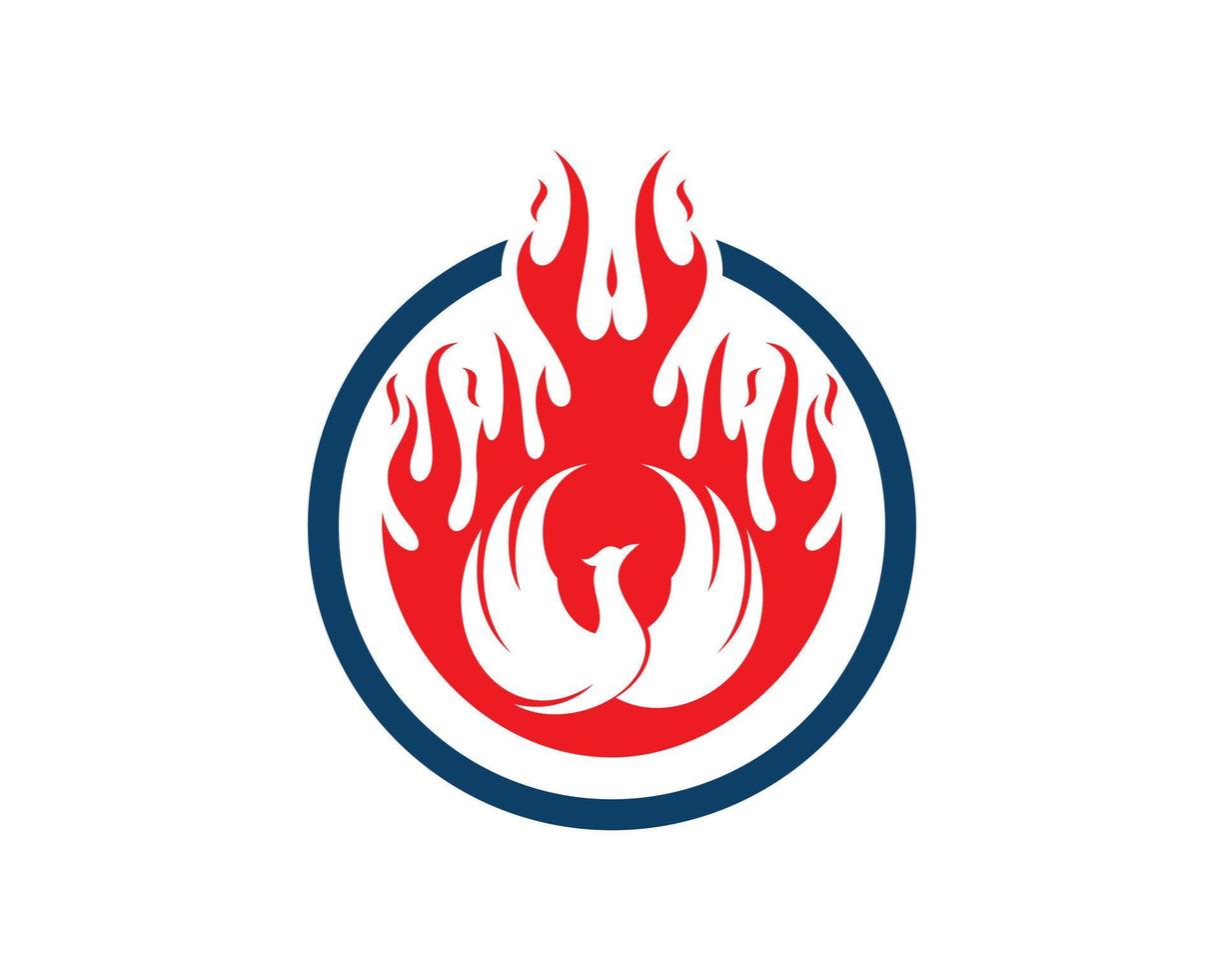 Simple phoenix in the fire vector