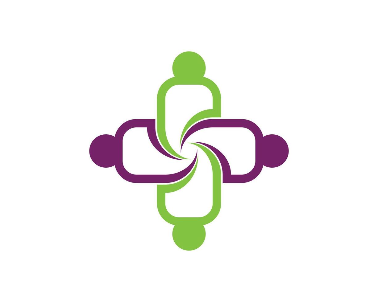 Cross health with connection people vector
