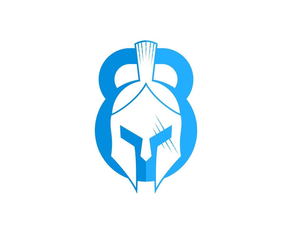 Kettle bell with spartan helmet inside vector