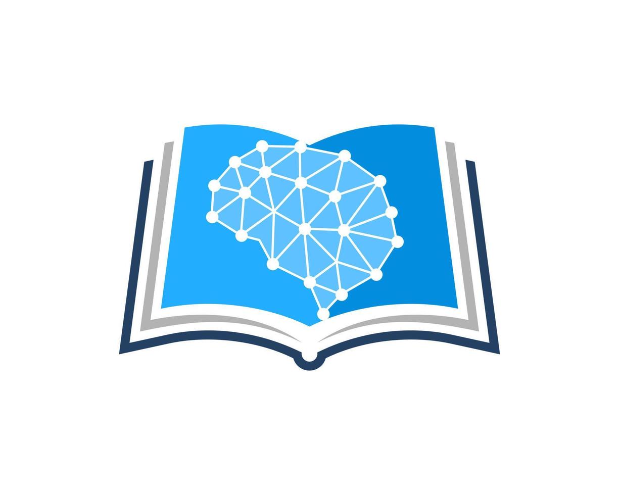 Education book with brilliant brain inside vector