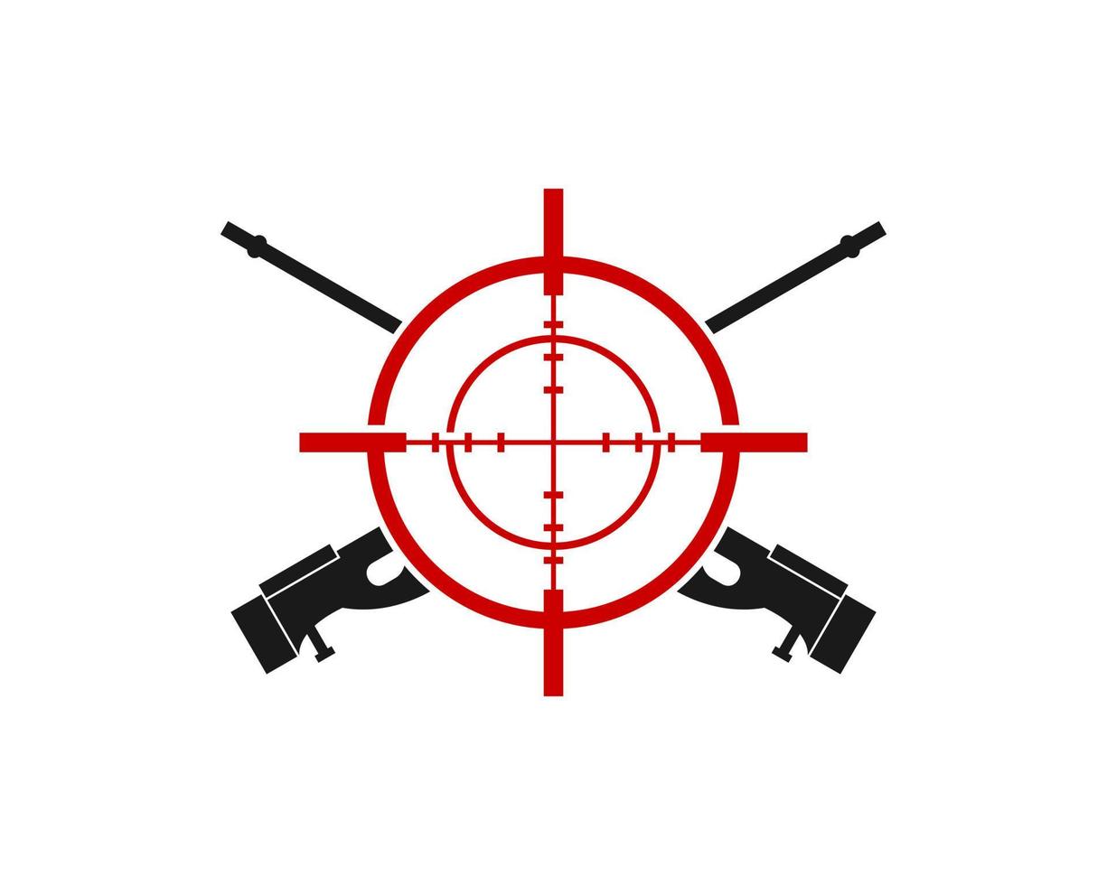 Cross air riffle with sniper symbol inside vector