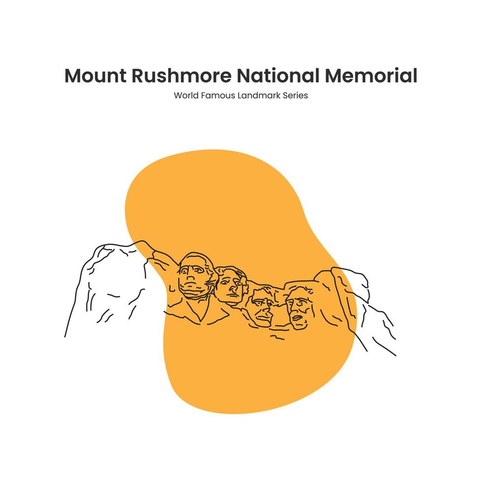 outline illustration of a mount rushmore national memorial vector