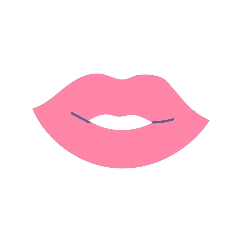 Kiss Womens Lips, Valentines Day, vector flat illustration