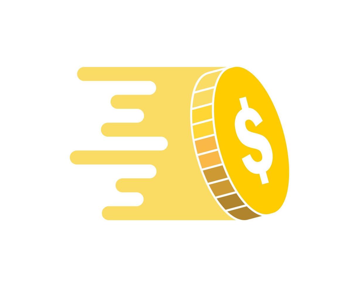 Coin logo with fast speed vector