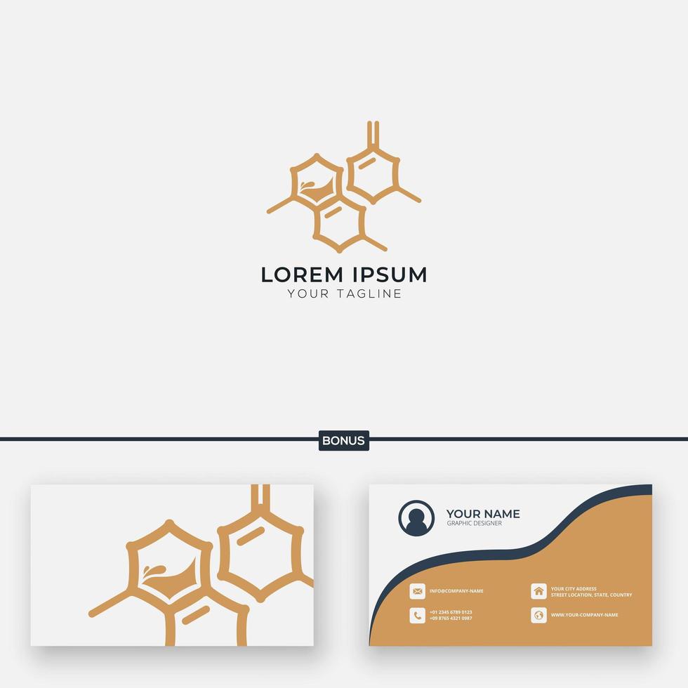 bee hive laboratory logo design vector modern