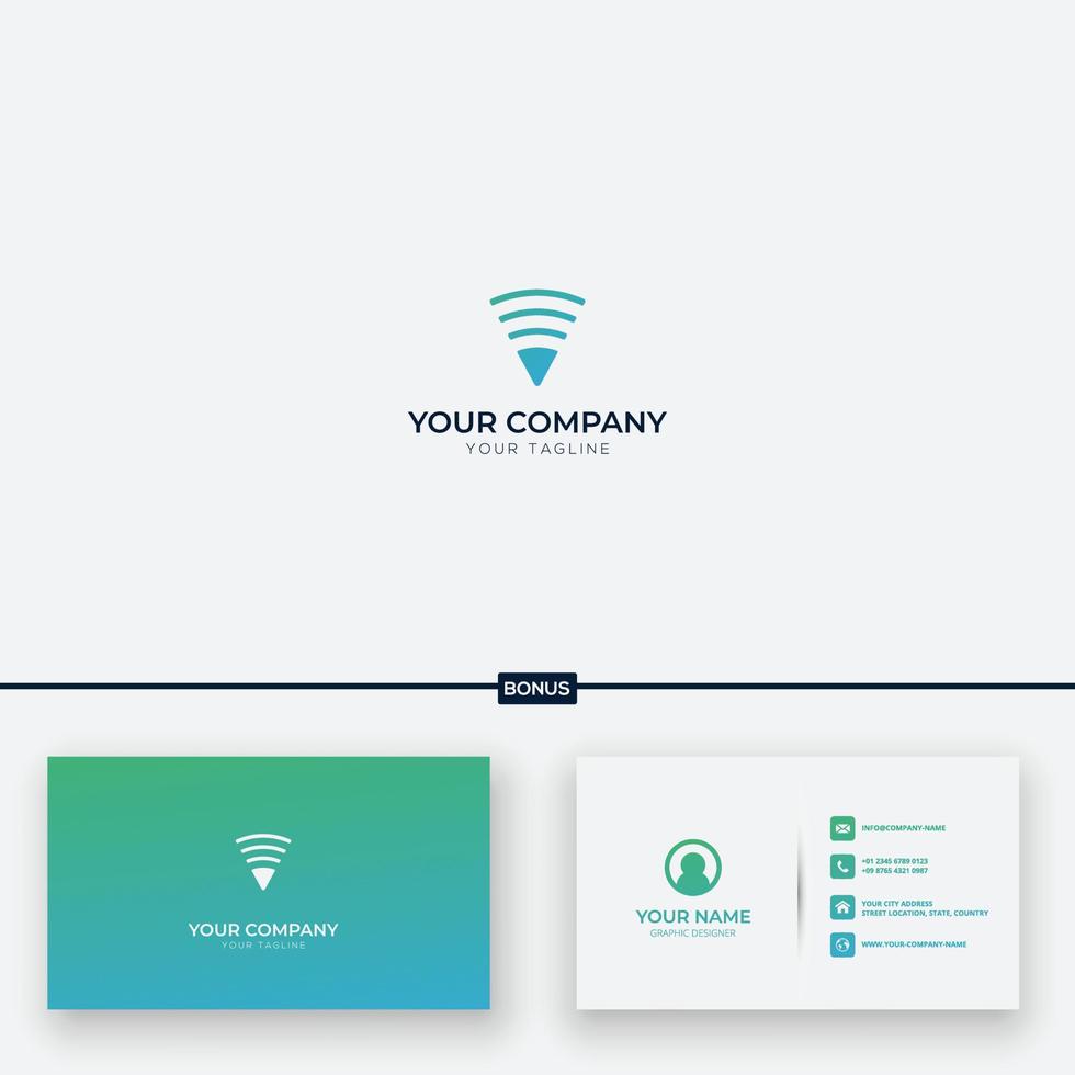 pen wireless signal logo simple and modern vector