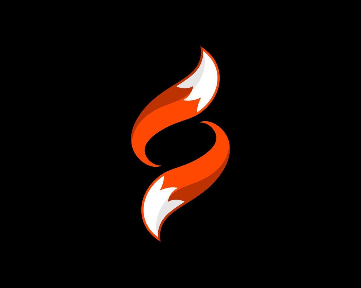 Orange tail fox with S letter initial vector