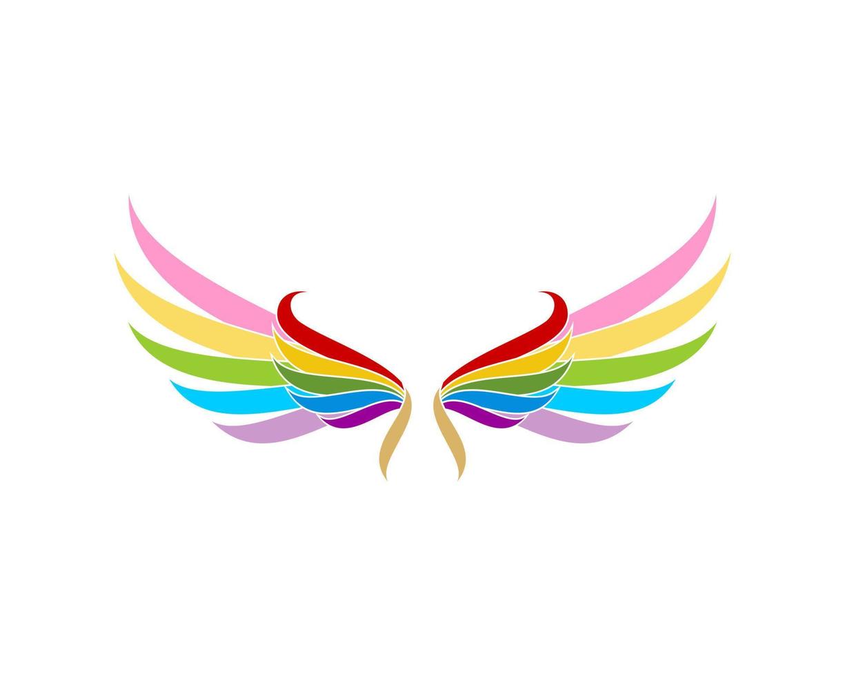 Abstract wing with rainbow colors vector