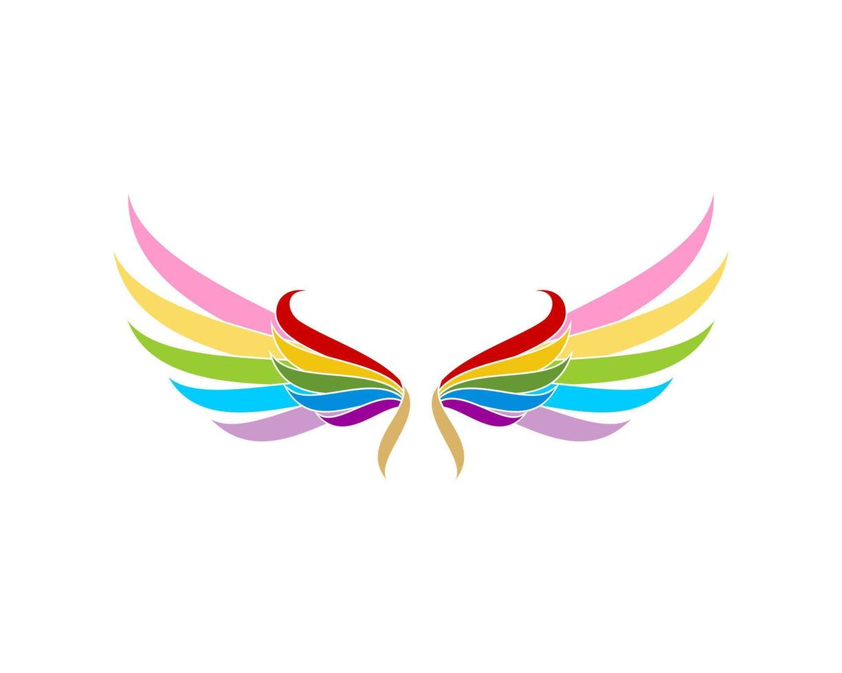 Abstract wing with rainbow colors vector