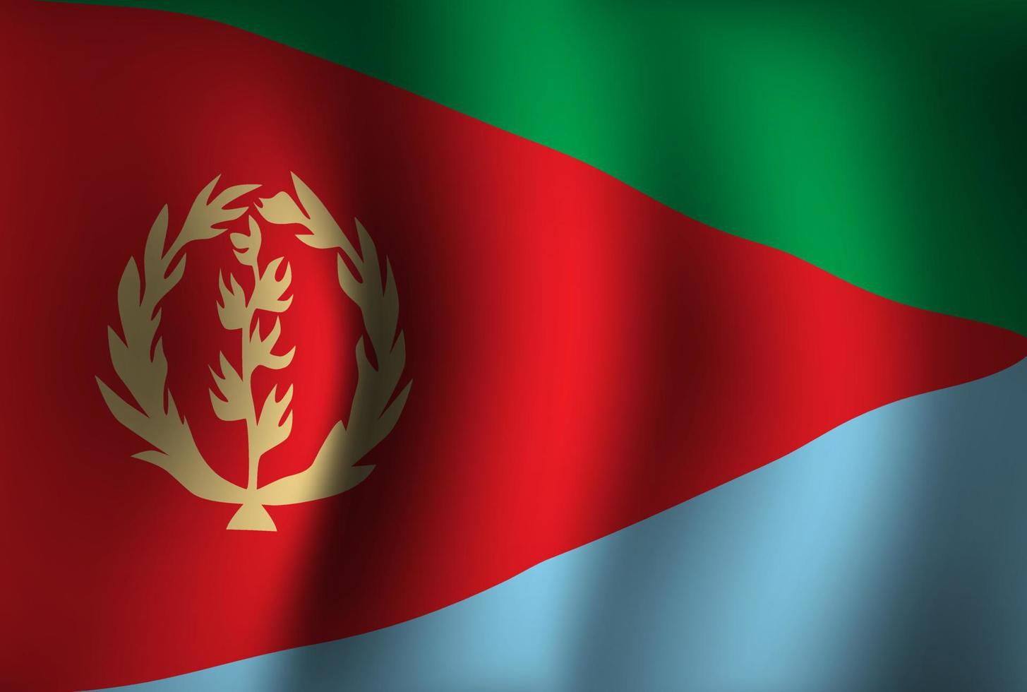 Fondo de bandera de eritrea ondeando 3d. fondo de pantalla de la bandera del día de la independencia nacional vector