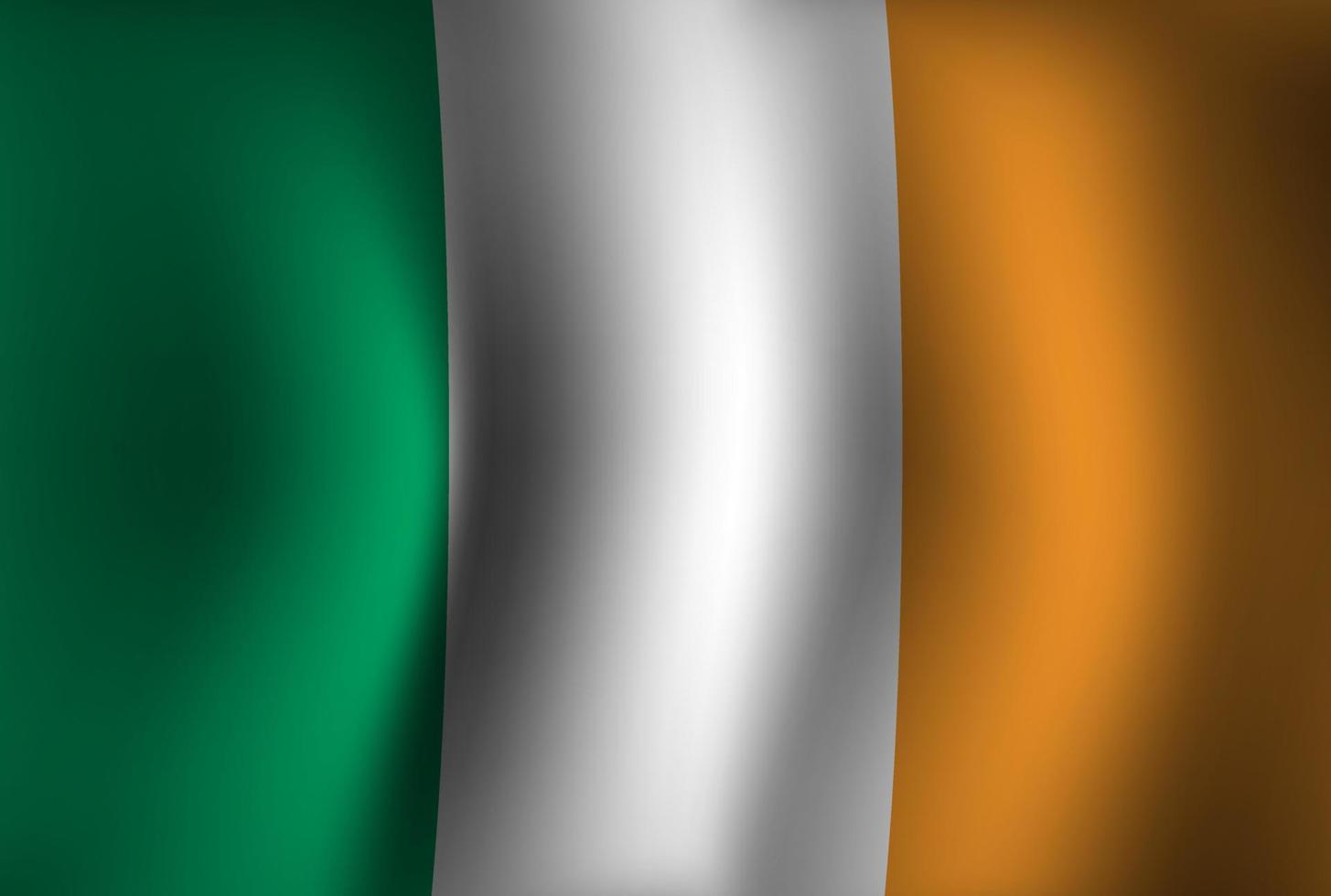 Fondo de bandera de Irlanda ondeando 3d. fondo de pantalla de la bandera del día de la independencia nacional vector
