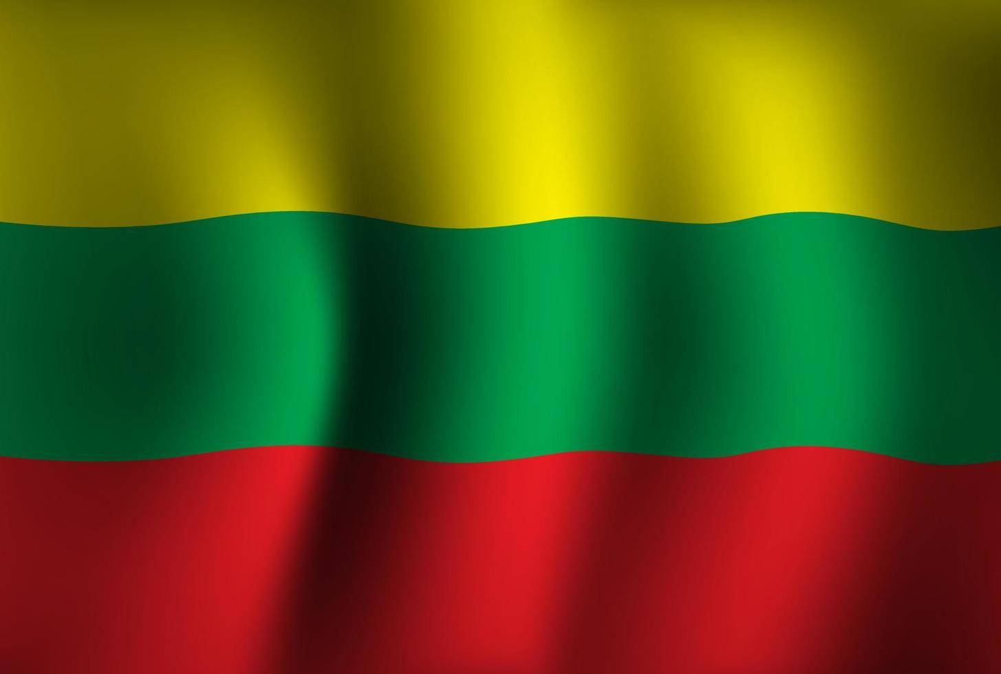 Fondo de bandera de lituania ondeando 3d. fondo de pantalla de la bandera del día de la independencia nacional vector