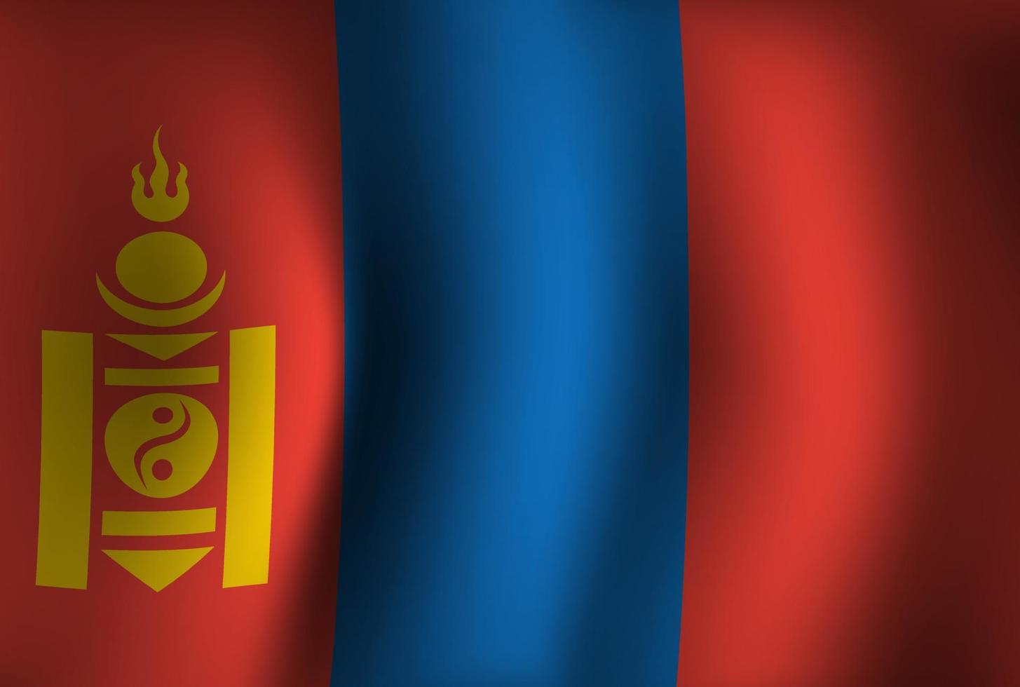 Mongolia Flag Background Waving 3D. National Independence Day Banner Wallpaper vector