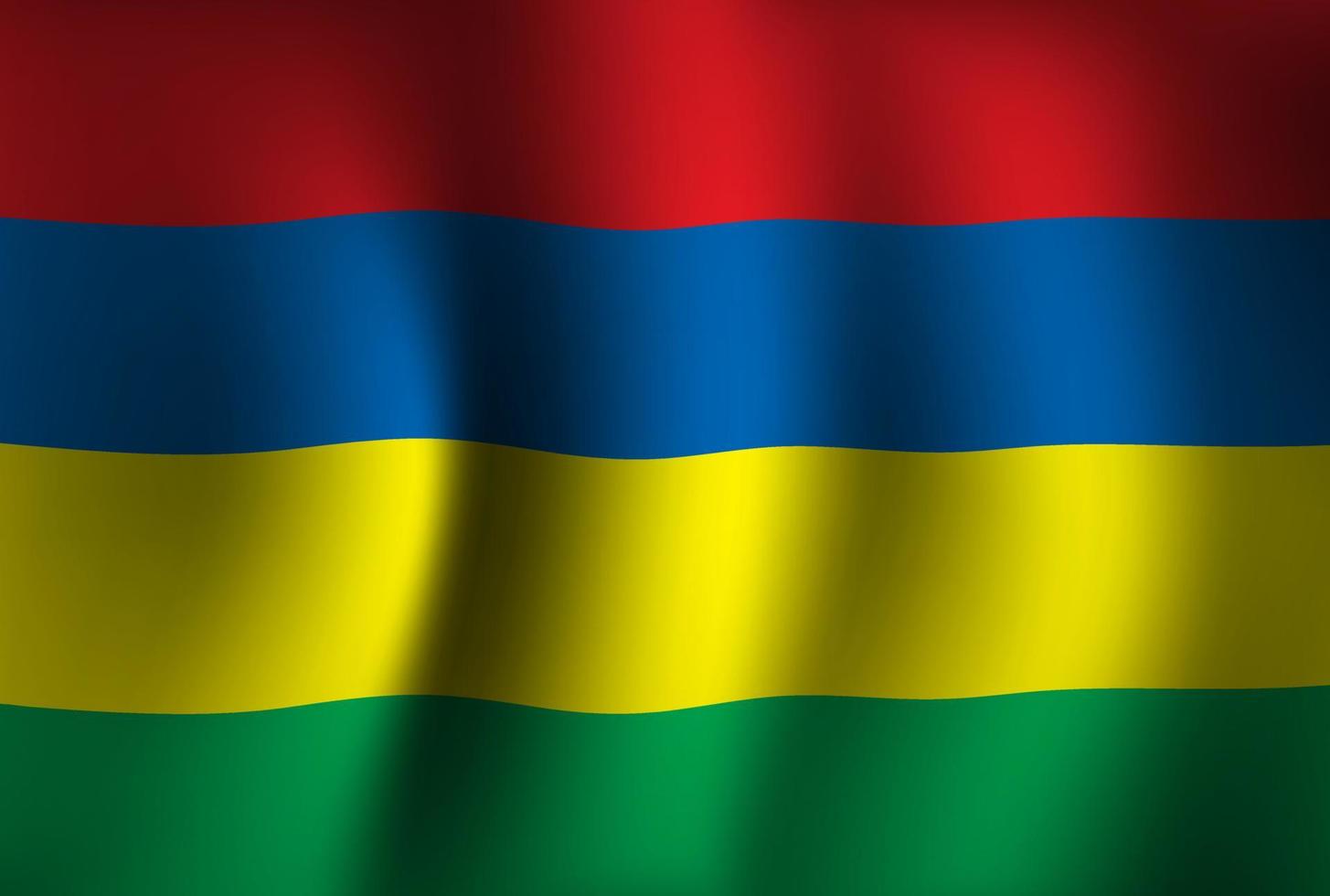Mauritius Flag Background Waving 3D. National Independence Day Banner Wallpaper vector