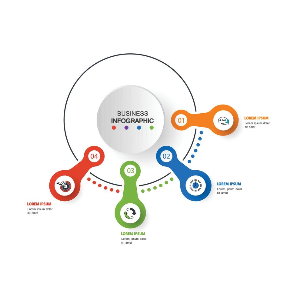 plantilla de infografía vectorial para diagramas, gráficos, presentaciones, cuadros, conceptos de negocio. vector