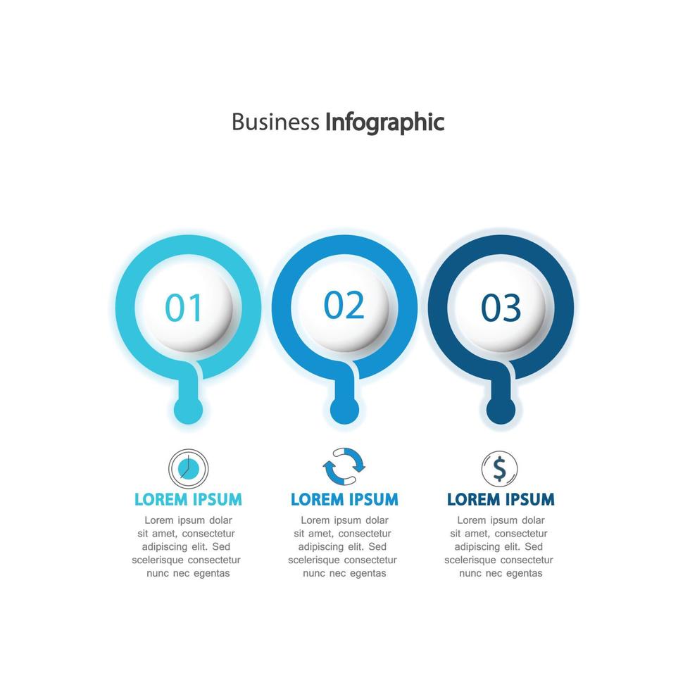 circle element with paper icon and text holder to circle white paper. business development features. Infographic design templates. Vector illustration.