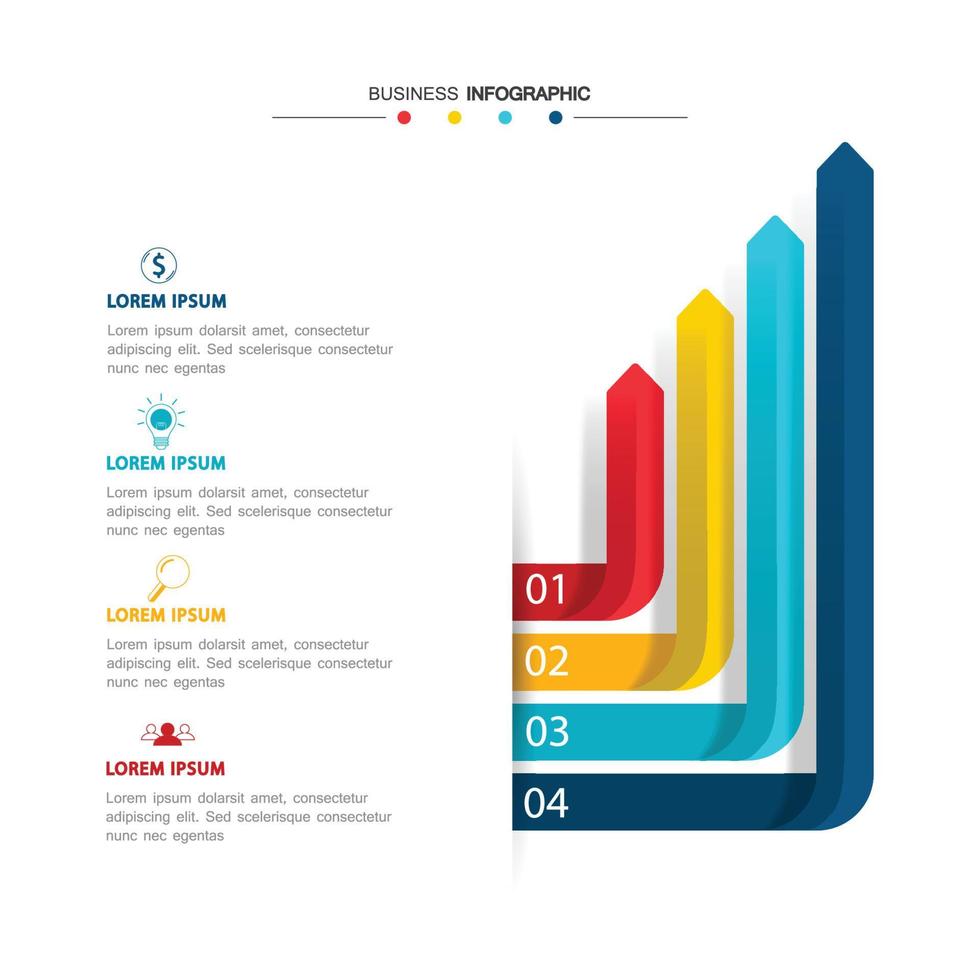 plantilla de infografía vectorial para diagramas, gráficos, presentaciones, cuadros, conceptos de negocio. vector