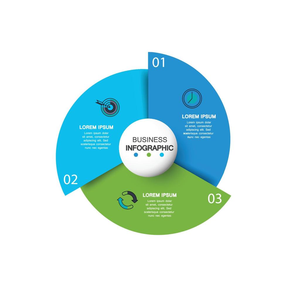 circle element with paper icon and text holder to circle white paper. business development features. Infographic design templates. Vector illustration.