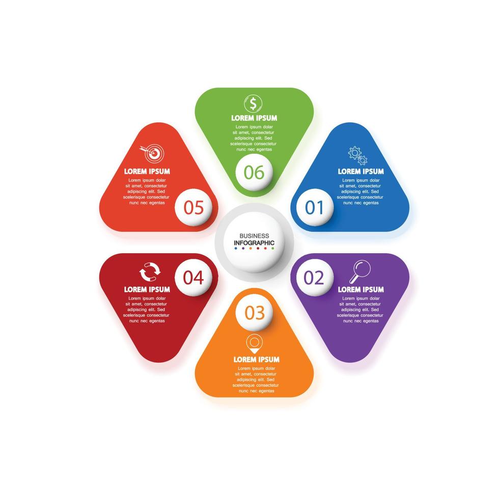 hexagon element with paper icon and text holder to circle white paper. business development features. Infographic design templates. Vector illustration.