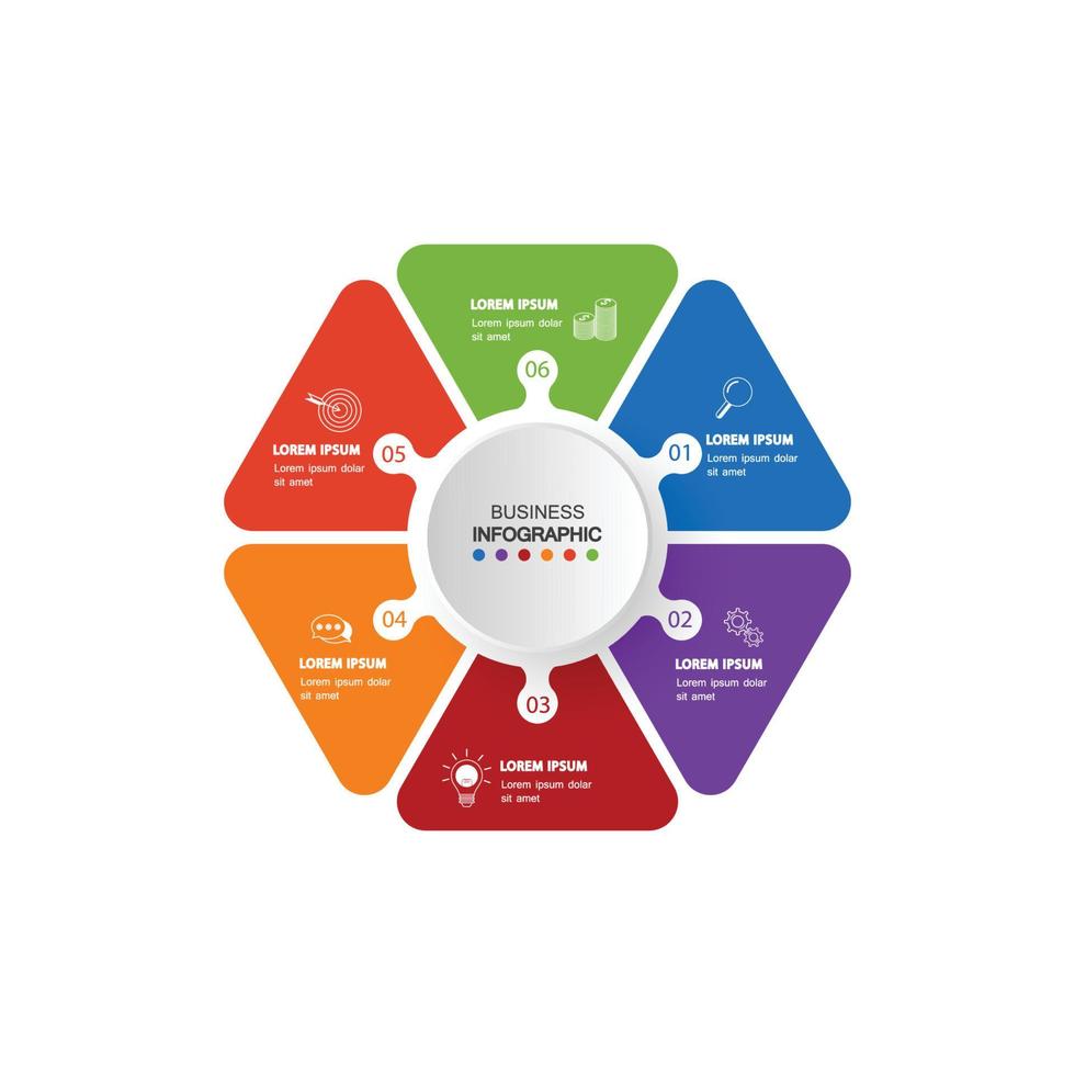 hexagon element with paper icon and text holder to circle white paper. business development features. Infographic design templates. Vector illustration.