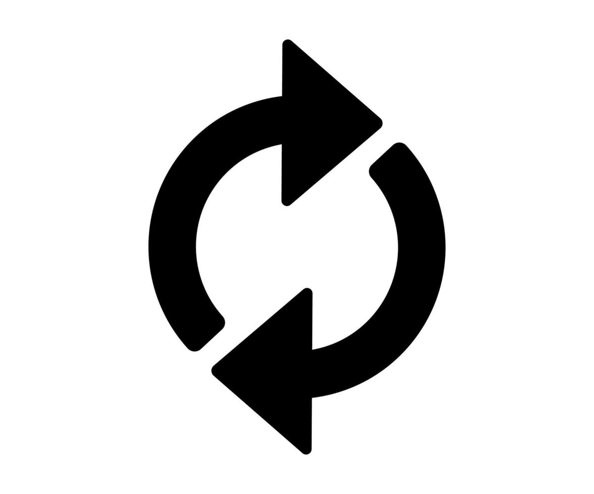 Flat icon of cyclic rotation, recycling recurrence, renewal. vector