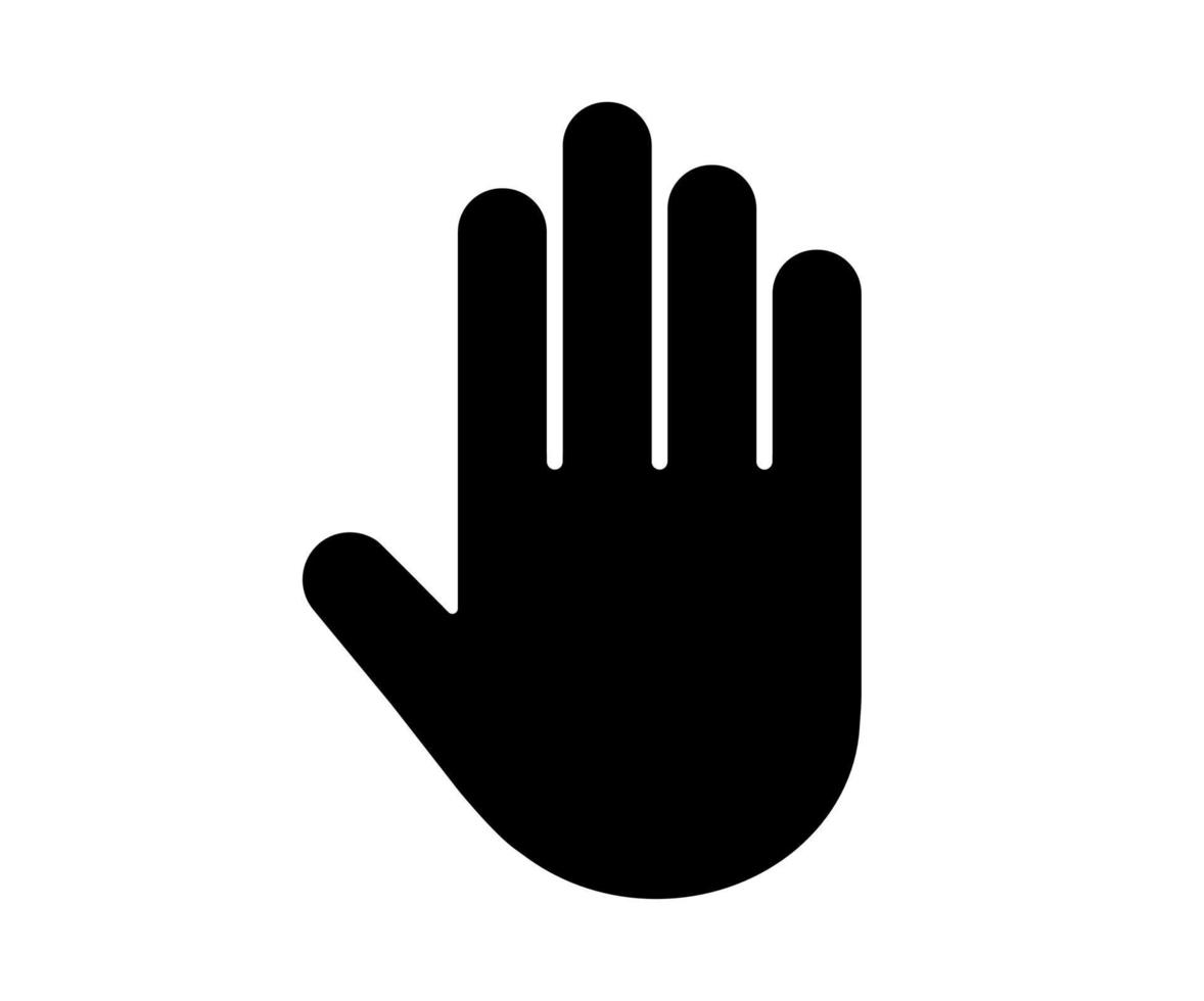 Hand vector icon. Stop and and no entry prohibition gesture sign. Mouse cursor symbol. Isolated on white background.