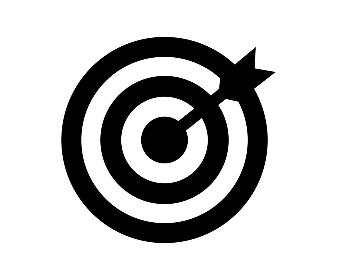 Successful shoot. Darts target aim icon on white background. Vector illustration.