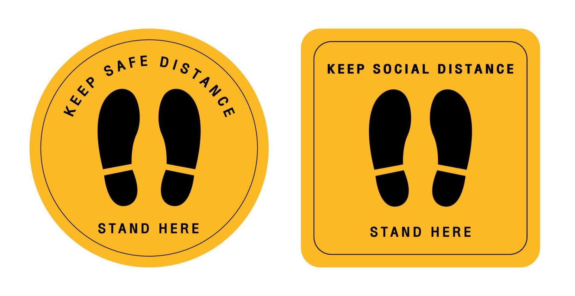 Social distancing. Footprint sign.Keep Social Distance 2 meter for prevention of spreading the infection in Covid-19. vector