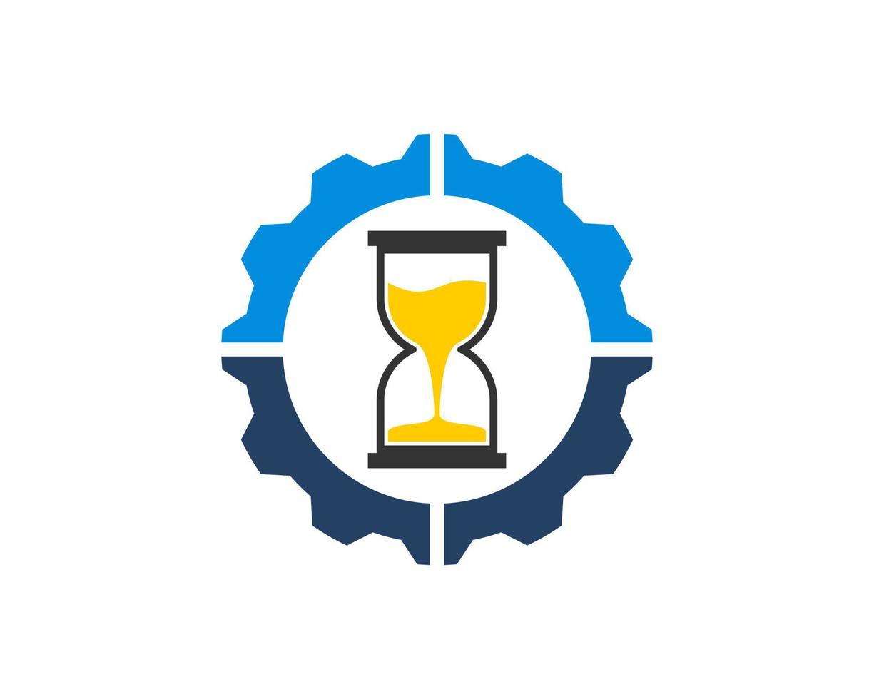 Repair gear with sand glass inside vector