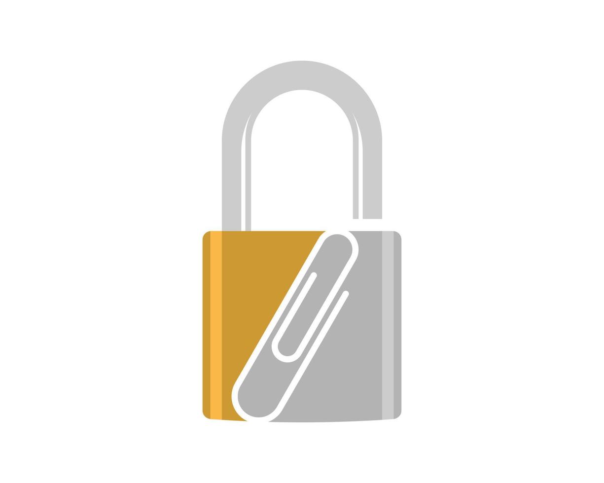 Padlock with paper clip inside vector