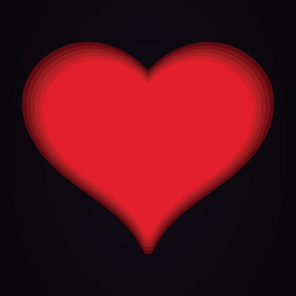símbolo de amor elemento de icono de forma de corazón rojo vector