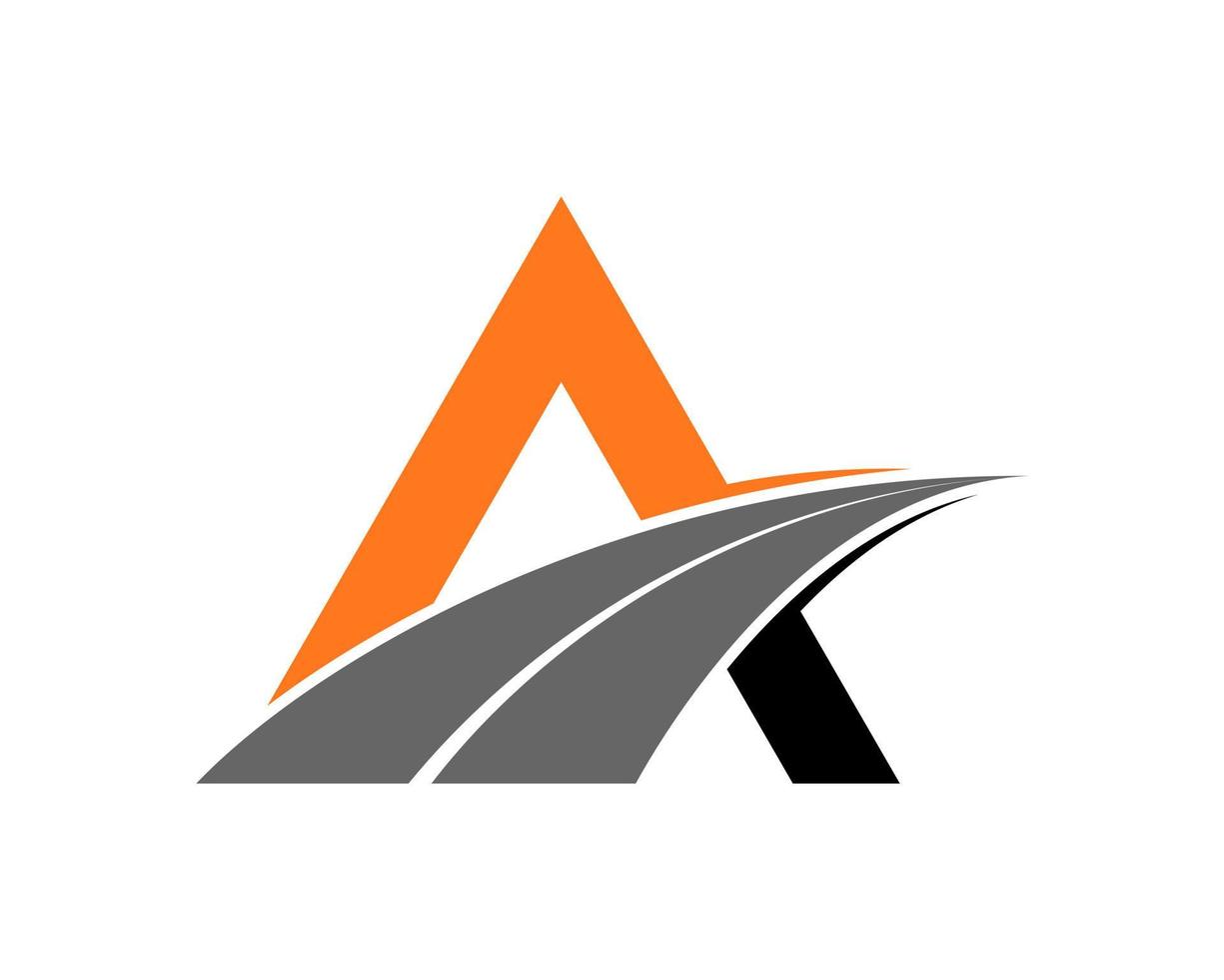 A Letter with road way asphalt logo vector