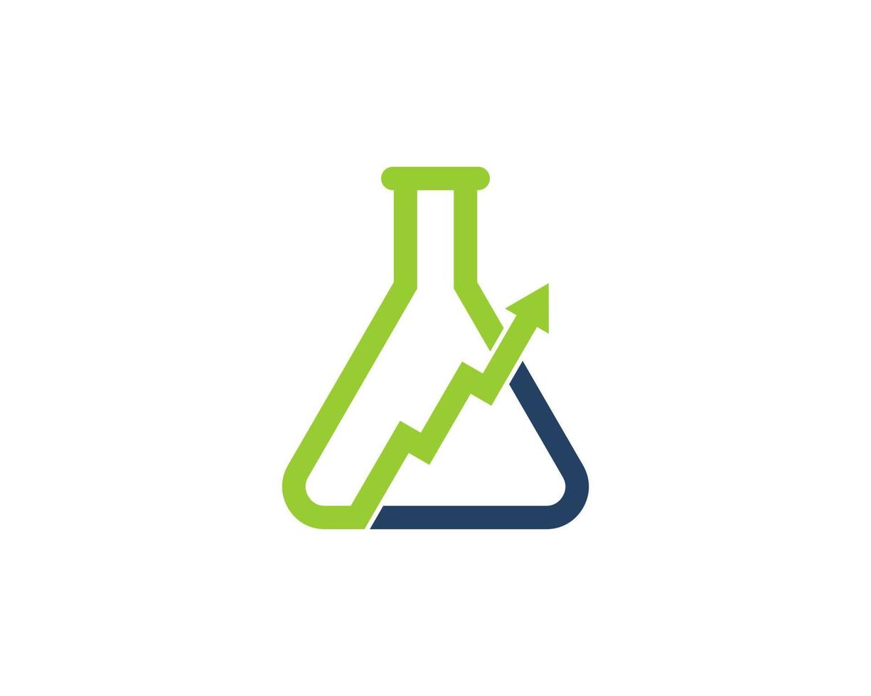 Arrow growth up in the laboratory test tube vector