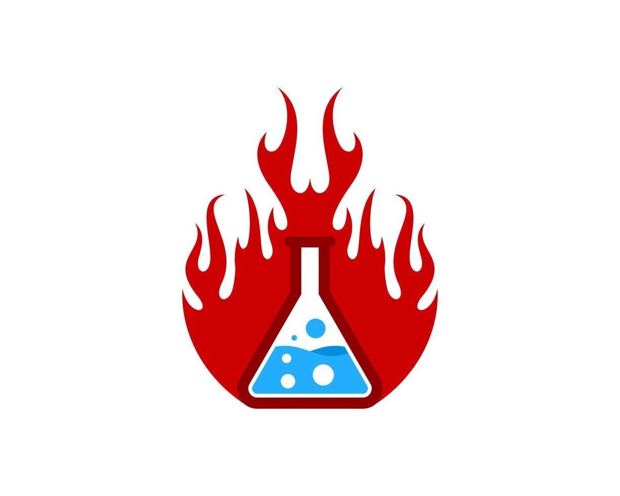 Fire flames with bottle laboratory inside 4999632 Vector Art at Vecteezy
