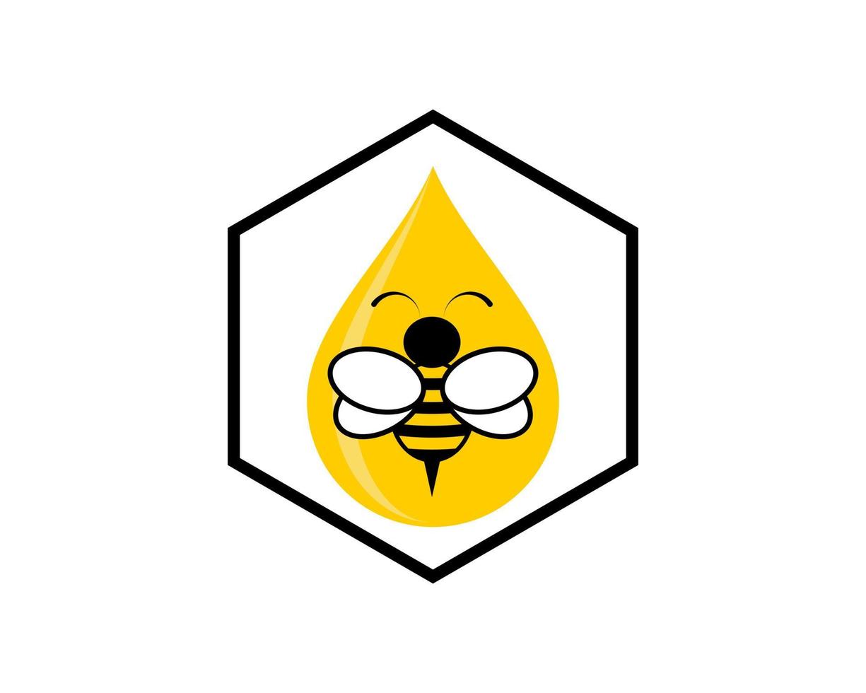 Bee hive with honey drop and bee inside vector