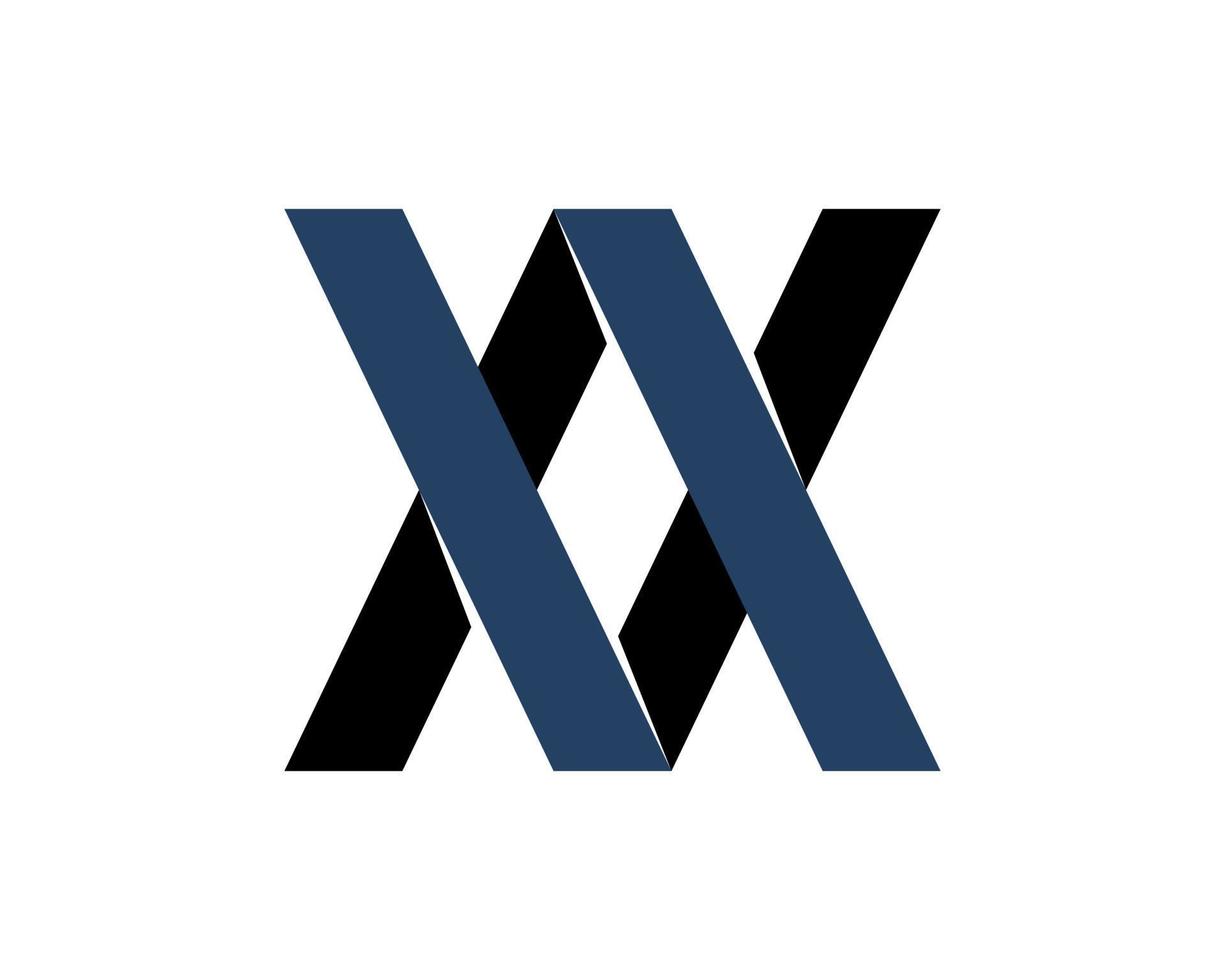 Abstract shape with X X letter initial vector