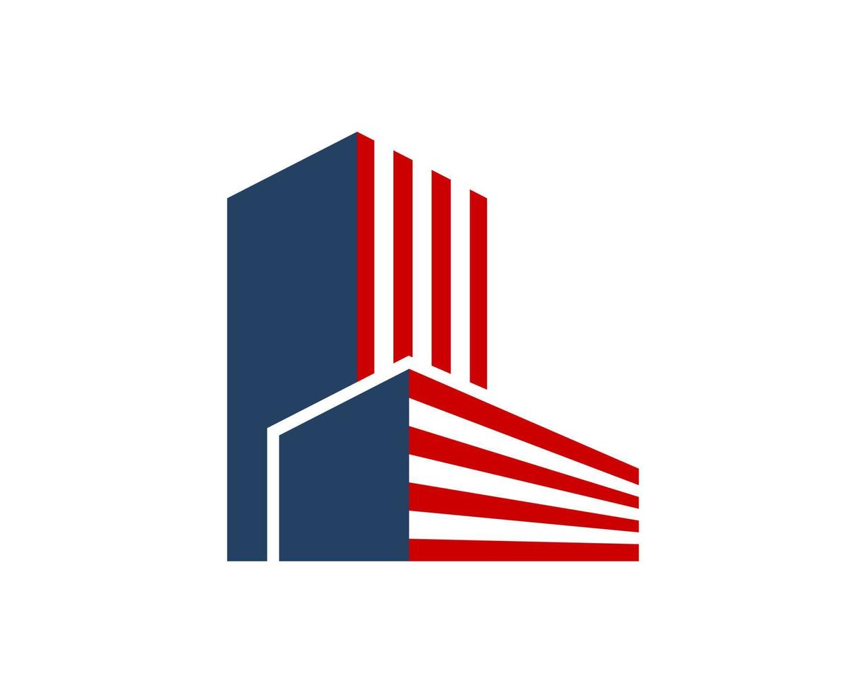 American building with stripe vector