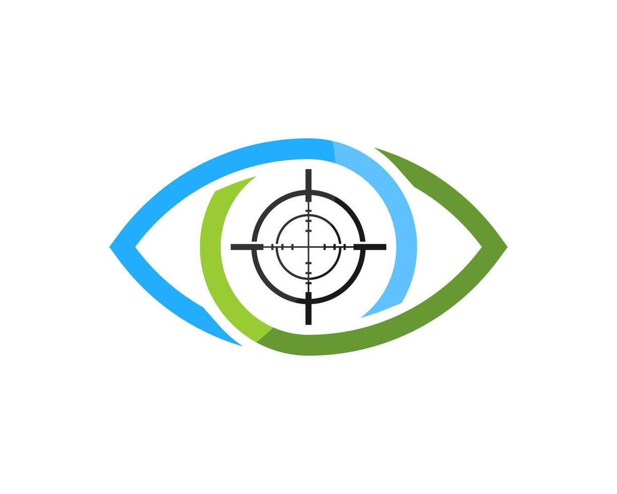 Abstract eye care with sniper symbol inside vector